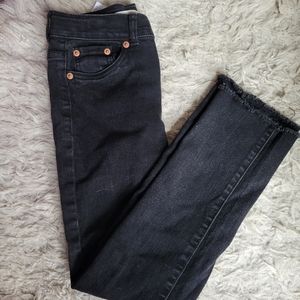 Used Kid's Black Levi's High Rise Ankle Straight 10 Regular